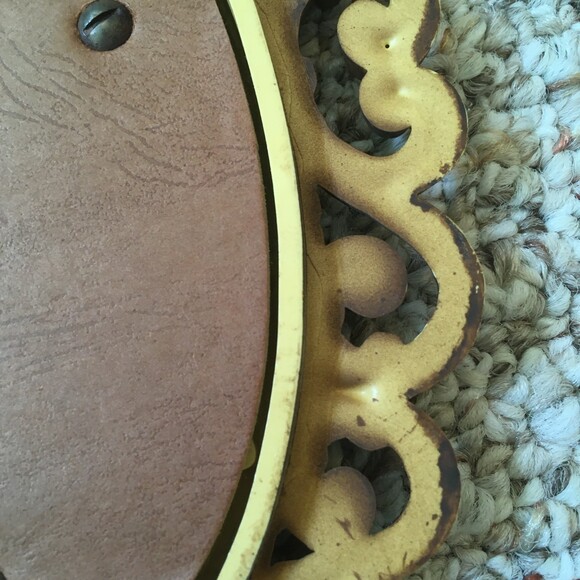 Vintage Faux Wood Mirror Frame Boho Kitsche Art Deco - Picture 4 of 6